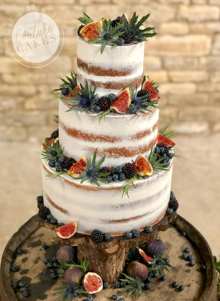 4 Tier Raspberry White Chocolate Wedding Cake For 120-140 People